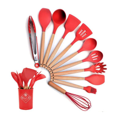 Силіконовий кухонний набір приладдя Kitchen Set 12 предметів (дерево+силікон) Силіконовий кухонний набір приладдя Kitchen Set 12 предметів (дерево+силікон)