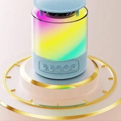 Портативна акустична колонка K19 з Bluetooth та LED-підсвічуванням для караоке бірюзовий