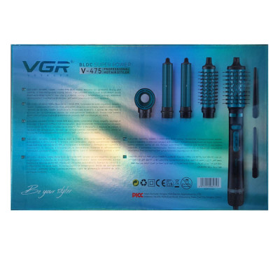 Фен-стайлер VGR 5 в 1 V-475 , Professional, 5 насадок, 1400 Вт