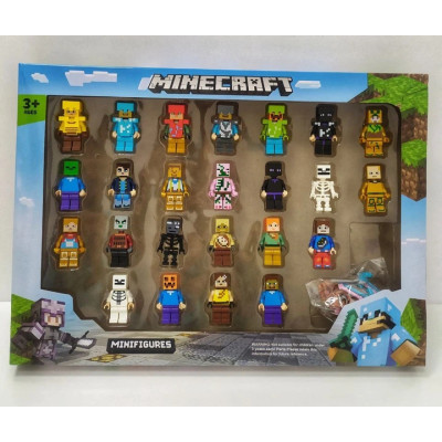 Набір мініфігурок Minecraft 24 шт зі зброєю – подарунок для фанатів гри Майнкрафт