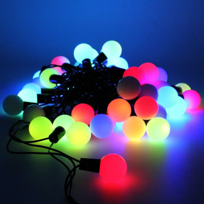 Гірлянда матова кулька 40LED 5м (флеш) 18мм, Новорічна бахрама, Світлодіодна гірлянда, Вулична гірлянда