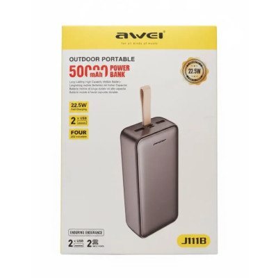 Мобільний акумулятор (Power Bank) AWEI J111B / Повербанк 50000 mAh 22.5W Мобільний акумулятор (Power Bank) AWEI J111B / Повербанк 50000 mAh 22.5W