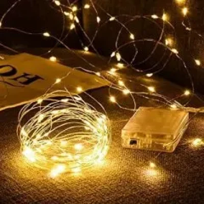 Новорічні гірлянди. Мідна дротяна лампа 100LED 10м, Теплий