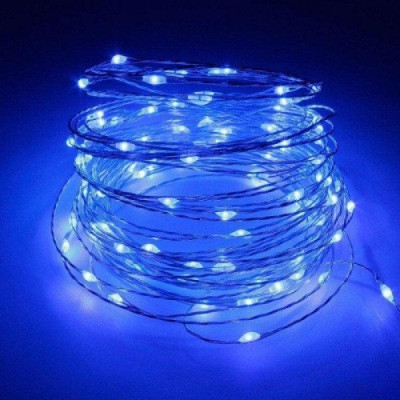 Новорічні гірлянди. Мідна дротяна лампа 100LED 10м, Колір Синій Силіконовий дріт (7107) Новорічні гірлянди. Мідна дротяна лампа 100LED 10м, Колір Синій Силіконовий дріт (7107)