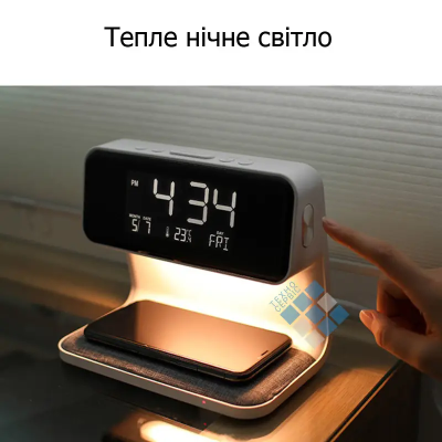 Будильник Holdmay KP-626 із бездротовою зарядкою LED Будильник Holdmay KP-626 із бездротовою зарядкою LED