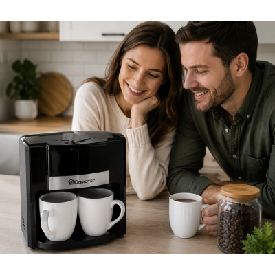 Кавоварка Domotec MS-115 / Кавоварка електрична + ложка для кави 2 чашки 420 мл