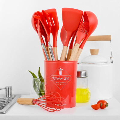 Силіконовий кухонний набір приладдя Kitchen Set 12 предметів (дерево+силікон) Силіконовий кухонний набір приладдя Kitchen Set 12 предметів (дерево+силікон)
