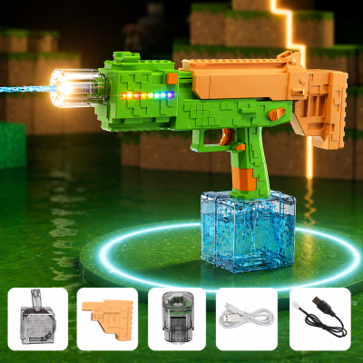 Водяний електричний пістолет зі світлом / Водяний автомат Electric Water Gun / Водяний бластер з баком для води Водяний електричний пістолет зі світлом / Водяний автомат Electric Water Gun / Водяний бластер з баком для води