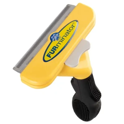 Фурмінатор для довгошерстих собак та кішок з кнопкою Furminator Short Hair Large 10 см