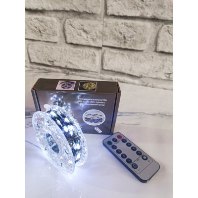 Гірлянда на котушці Роса 50 м,500 LED з пультом Білий