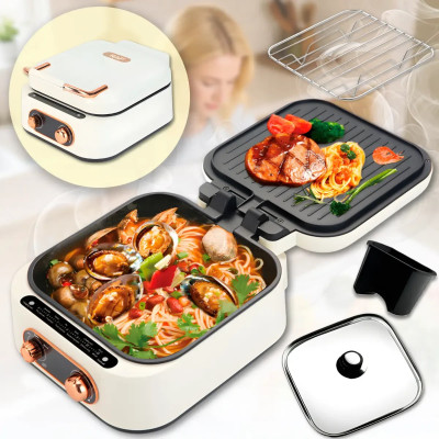 Багатофункціональний гриль RAF R.5409 3в1 / Сковорода-Гриль Hot Pot Grill 2.5L / Сковорода-гриль розкладна 1800 Вт