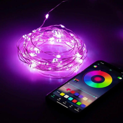 Світлодіодна розумна гірлянда Smart LED 20м IP65 з Bluetooth для ялинки від USB 20м Світлодіодна розумна гірлянда Smart LED 20м IP65 з Bluetooth для ялинки від USB 20м