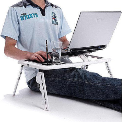 Стіл-підставка для ноутбука E-Table з охолодженням та регулюванням нахилу та висоти Стіл-підставка для ноутбука E-Table з охолодженням та регулюванням нахилу та висоти