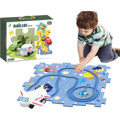 Пазл для дітей "Railcar Puzzle" з іграшковим літаком (5 деталей)