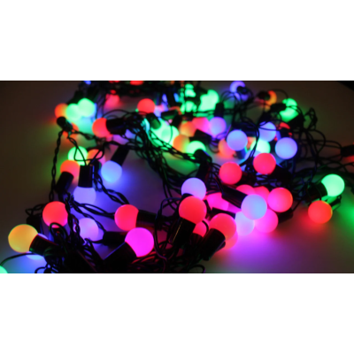 Гірлянда матова кулька 28LED 5м (флеш) 10мм, Новорічна бахрама, Світлодіодна гірлянда, Вулична гірлянда Гірлянда матова кулька 28LED 5м (флеш) 10мм, Новорічна бахрама, Світлодіодна гірлянда, Вулична гірлянда