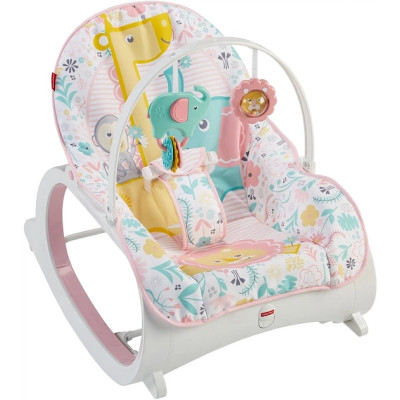 Дитяче крісло-гойдалка Fisher Price / Дитячий шезлонг з музичною підвіскою та регульованою спинкою