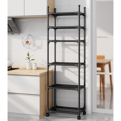 Полиця етажерка TVT-02 6 ярусів 170х42х32см Чорна