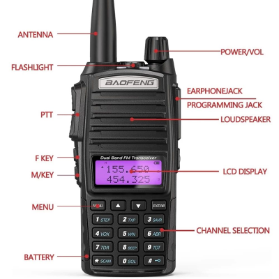 Двохдіапазонна рація Baofeng BF-UV82 VHF/UHF 8 Вт до 10 км + зарядна станція Двохдіапазонна рація Baofeng BF-UV82 VHF/UHF 8 Вт до 10 км + зарядна станція