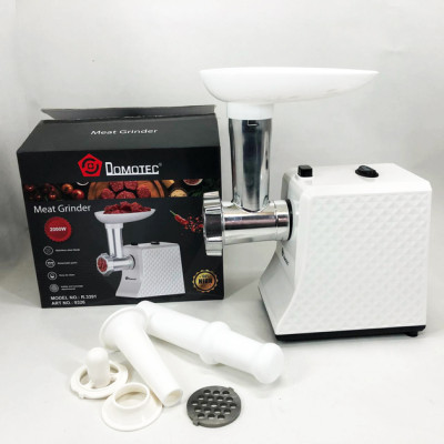 М'ясорубка електрична domotec r3391 2000w, компактна м'ясорубка для дому, м'ясорубка 3 в 1