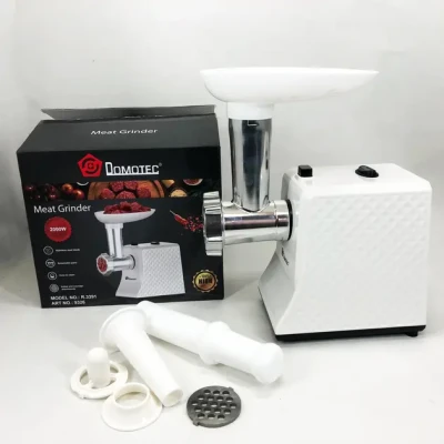 М'ясорубка електрична domotec r3391 2000w, компактна м'ясорубка для дому, м'ясорубка 3 в 1