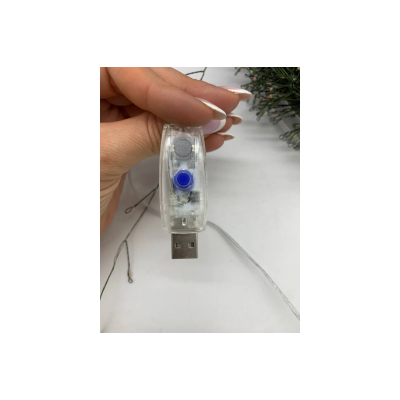 Гірлянда Роса на котушці феєрверк - мішура від USB, 50м, 1500LED + пульт Мультик