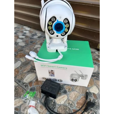 Вулична камера UKC Відеоспостереження WIFI IP бездротова зовнішня поворотна PTZ 360 з блоком живлення