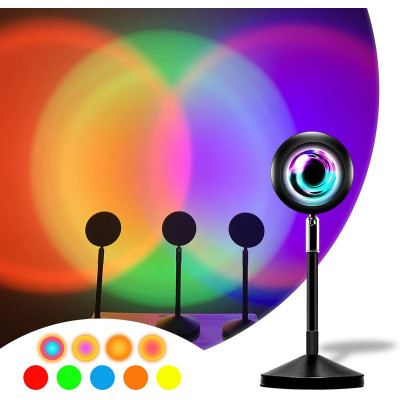 Sunset Lamp RGB 16 кольорів - проекційний світильник заходу сонця, світанку з пультом