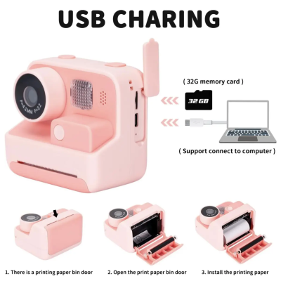 Фотокамера моментального друку дитяча Instant Print Camera, 1080P Video for kids