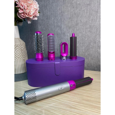 Стайлер + Коробка 5в1 HAIR BRUSH Styler для різних типів волосся з функціями надання об'єму, випрямлення, укладання Фіолетовий