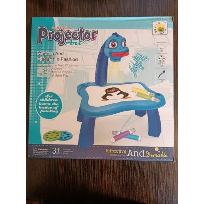 Блакитний Дитячий стіл проектор для малювання з підсвічуванням Projector Painting 24 Деталі
