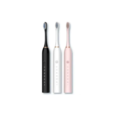 Рожева Електрична зубна щітка Sonic Toothbrush Х-3 ультразвукова акумуляторна 4 змінні насадки в комплекті