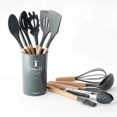 Набір силіконовий кухонного приладдя Kitchen Set RB-2239 рожевий (12 предметів)
