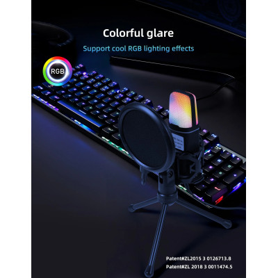 Конденсаторний мікрофон Yanmai SF666R USB з RGB-підсвічуванням Конденсаторний мікрофон Yanmai SF666R USB з RGB-підсвічуванням