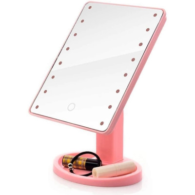Рожевий Дзеркало з LED підсвічуванням для макіяжу Magic MakeUp Mirror