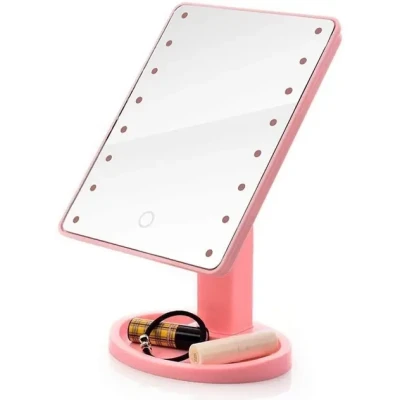 Рожевий Дзеркало з LED підсвічуванням для макіяжу Magic MakeUp Mirror