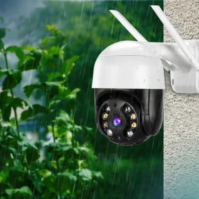 Вулична поворотна IP камера відеоспостереження WiFi 2mp ICSee / камера зовнішнього спостереження для дому Black