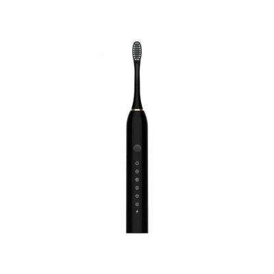 Чорна Електрична зубна щітка Sonic Toothbrush Х-3 ультразвукова акумуляторна 4 змінні насадки в комплекті