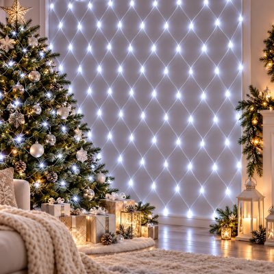 Світлодіодна гірлянда-сітка 1,5×1,5м, 120 LED 8 режимів Білий Світлодіодна гірлянда-сітка 1,5×1,5м, 120 LED 8 режимів Білий