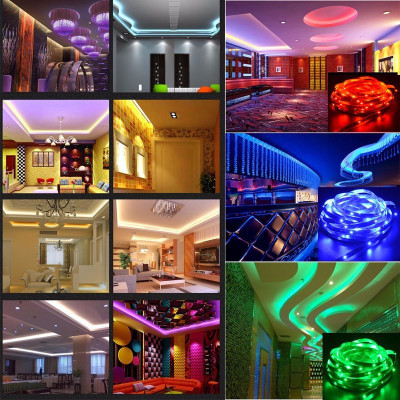 Комплект Світлодіодна стрічка багатобарвна 3528 RGB комплект 5м з пультом