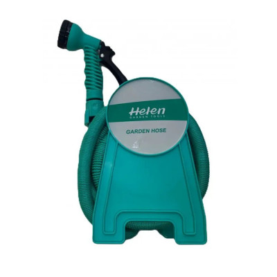 Шланг поливальний 10м з котушкою і розпилювачем з 7 режимами Helen Garden Tools шланг садовий, що розтягується