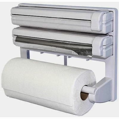 Кухонний диспенсер для плівки, фольги та рушників Kitchen Roll Triple Paper dispenser, тримач для рушників