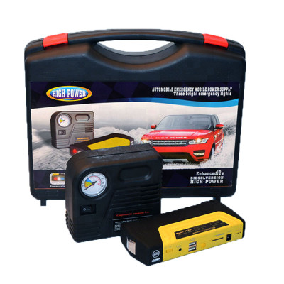 Автомобільний пускозарядний пристрій Jump Starter 9980 мАг з компресором у кейсі Автомобільний пускозарядний пристрій Jump Starter 9980 мАг з компресором у кейсі