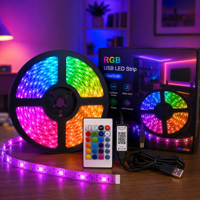 Гнучка світлодіодна стрічка RGB USB 20м / RGB стрічка / USB Led стрічка + пульт Гнучка світлодіодна стрічка RGB USB 20м / RGB стрічка / USB Led стрічка + пульт