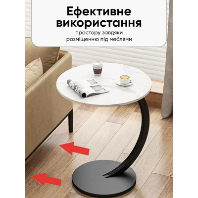 Приліжковий кавовий столик DASH-64224 45х30х60 см Мармур