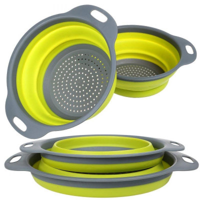 Друшляк силіконовий складаний великий + маленький Collapsible filter baskets