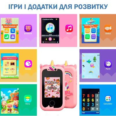 Телефон Інтерактивний Смартфон із сенсорним екраном Дитяча іграшка з іграми камерою додатками Жабеня Телефон Інтерактивний Смартфон із сенсорним екраном Дитяча іграшка з іграми камерою додатками Жабеня