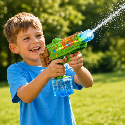 Водяний електричний пістолет зі світлом / Водяний автомат Electric Water Gun / Водяний бластер з баком для води Водяний електричний пістолет зі світлом / Водяний автомат Electric Water Gun / Водяний бластер з баком для води