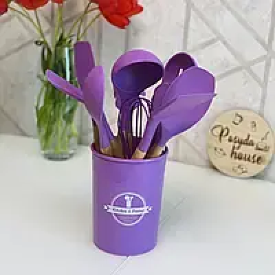 Набір кухонного приладдя силіконовий  Kitchen Set RB-2239 фіолетовий (12 предметів)