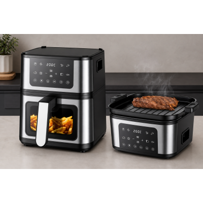 Аерогриль Domotec 2в1 MS-3225 7л / Багатофункціональна аерофрітюрниця + гриль 3800 Вт