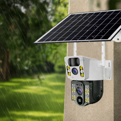 4K Бездротова камера Solar 4G, подвійний об'єктив, нічне бачення V380 Pro CCTV 8MP